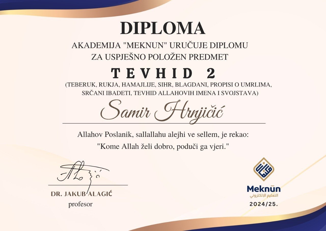 Tevhid 2 – Meknun 2024/25