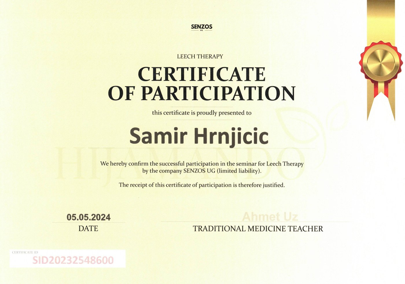 Hirudotherapie / Leech Therapy – SENZOS UG, 05.05.2024
